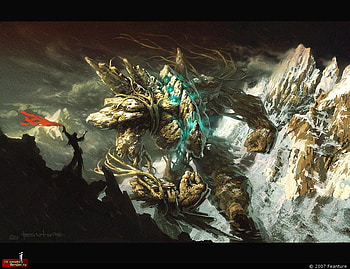 Golem, giants, earth, 3d, fantasy, space, mountains, religion HD wallpaper