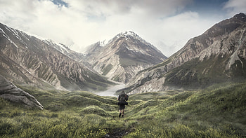 Hiking mountain, Landscape , Natural beauty, Outdoor scenery HD wallpaper
