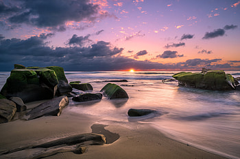 Beach, sky, nature, coast HD wallpaper