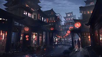 City Night, City, art, Night, Fantasy HD wallpaper