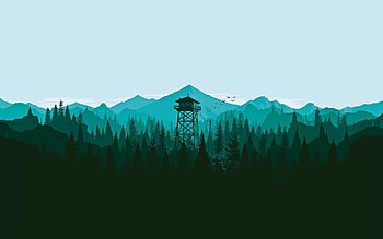 Firewatch Trees, firewatch, games, artist, digital-art, ps-games, pc-games HD wallpaper