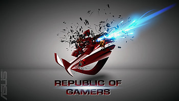asus rog (republic of gamers) logo shattered explosion . . HD wallpaper