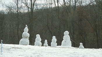 Admiring The View : ), trees, snowman, snowmen, snow, co1d HD wallpaper