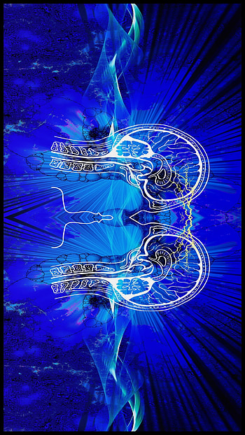 Abstract Brain Power, electric blue, art, Blue HD phone wallpaper