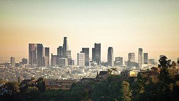 Hollywood Skyline, LA skyline, Cityscape , Vibrant city HD wallpaper