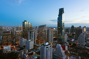 Bangkok Skyline, Top view, Modern building, Business district HD wallpaper