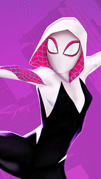 Powerful Spider Gwen, Vivid backgrounds, Heroic poses, Striking visuals HD phone wallpaper