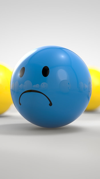 Smile Wale, Sad, Blue Ball HD phone wallpaper