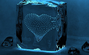 Background, Hearts, Ice HD wallpaper