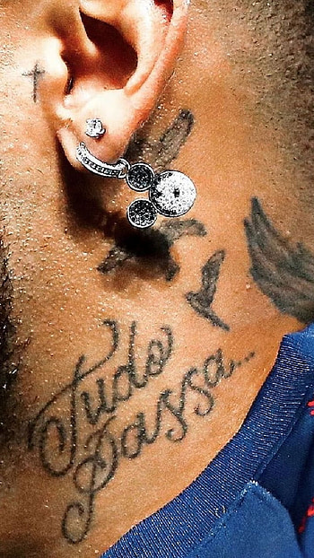 Neymar, pescoço, tatuagem HD phone wallpaper