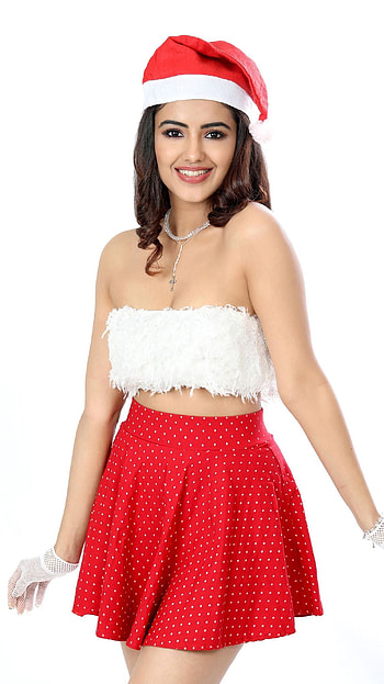Malavika sharma, santa, happy christmas, telugu actress, model, sexy gorgeous HD phone wallpaper