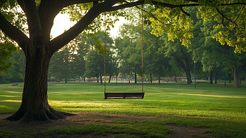 Serene Park Tree Swing -, tree swing, park, swing HD wallpaper