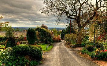 que village, Rural charm, High definition scenery, Tranquil environment HD wallpaper
