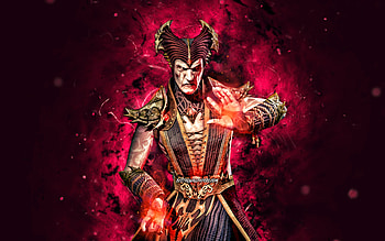 Shinnok, , purple neon lights, Mortal Kombat Mobile, fighting games, MK Mobile, creative, Mortal Kombat, Shinnok Mortal Kombat HD wallpaper