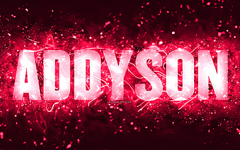 Happy Birtay Addyson, , pink neon lights, Addyson name, creative, Addyson Happy Birtay, Addyson Birtay, popular american female names, with Addyson name, Addyson HD wallpaper