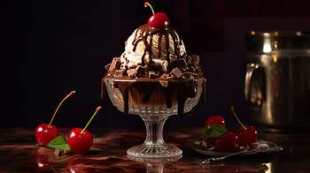 Hot Fudge Sundae, ice cream, food, sundae HD wallpaper