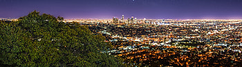 Los Angeles Skyline, Dual monitor , Stunning backgrounds HD wallpaper