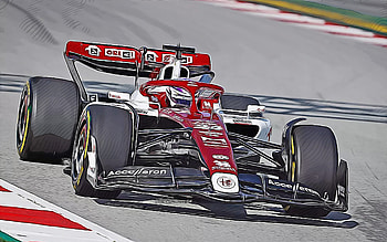 Alfa Romeo-Ferrari C42, vector art, Guanyu Zhou, 2022 F1 cars, Formula 1, Alfa Romeo-Ferrari C42 on track, Guanyu Zhou drawing, Alfa Romeo Racing, new C42, F1, Alfa Romeo 2022, F1 cars, Alfa Romeo HD wallpaper