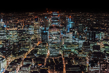 Cities, Great Britain, London, View From Above, Night City, Skyscrapers, United Kingdom HD wallpaper