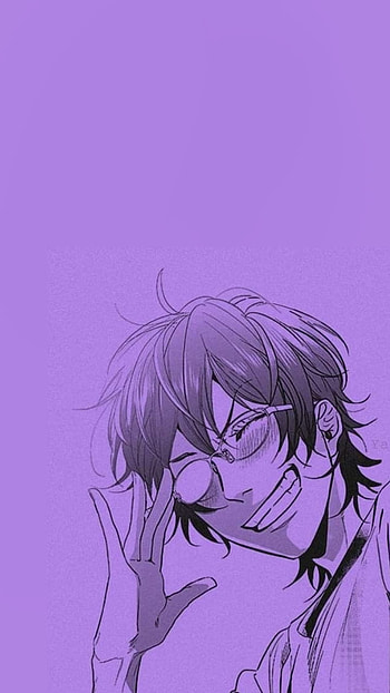 Purple Anime, aesthetic, anime glasses, lofi, lo-fi, purplr HD phone wallpaper
