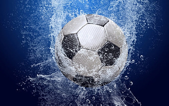 soccer ball, soccer, water, ball, splash HD wallpaper
