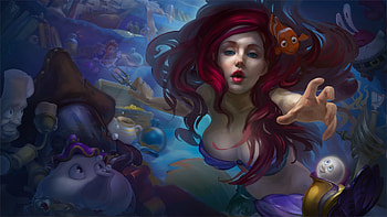 Ariel, frumusete, mermaid, gorgeois, art, girl, dark, superb, pesti, evgeniya bandi, underwater, fish, fantast, luminos, redhead, siren, blue, water HD wallpaper