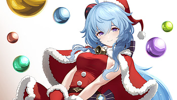 Ganyu With Santa Claus Dress Genshin Impact HD wallpaper