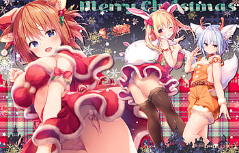 Anime Christmas, girls, Anime, xmas, christmas HD wallpaper
