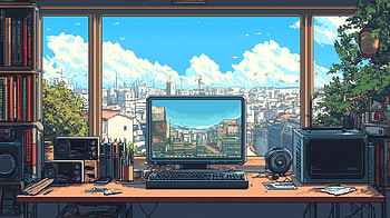 Geek Desk - Pixel Art, desk, pixel art, AI Art HD wallpaper