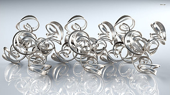 TWISTED SILVER METALLIC SHAPES HD wallpaper