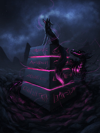 Art, Hieroglyph, Predator, Glow, Animal, Fantastic HD phone wallpaper