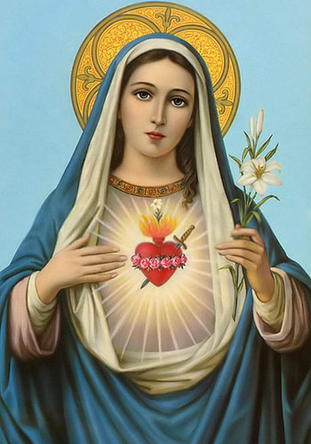 Immaculate Heart Of Mary POSTER Print A4 A3 Holy Virgin Mary Blessed Mother Catholic Religious Wall Art HD phone wallpaper