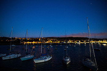 Nature, Sea, Night, Boats, Wharf, Berth HD wallpaper