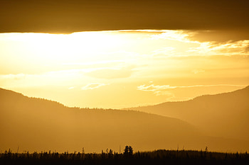 Nature, Sunset, Grass, Sky, Sun, Hills HD wallpaper