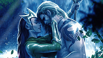 Aquaman And Mera Romance , aquaman, mera, superheroes, artist, artwork, digital-art HD wallpaper