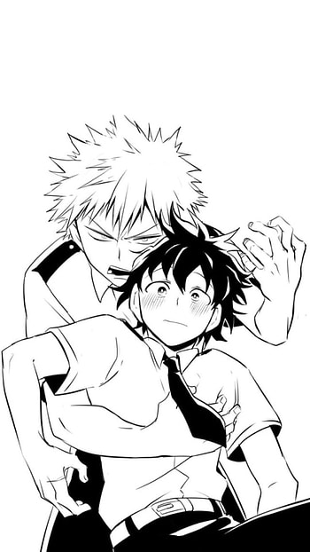 Bkdk black and white, bakudeku, mha, bnha HD phone wallpaper