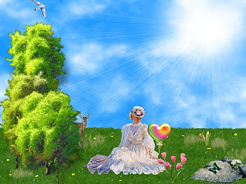 Peaceful Valley, lady, valley HD wallpaper