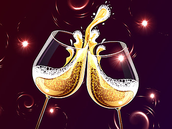 Cheers, Happy New Year, New Year, Wine, Champagne HD wallpaper
