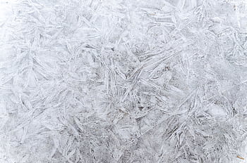 A detailed close-up of frosty ice patterns creating an abstract winter texture on a white background. HD wallpaper
