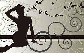 Leaves, Patterns, Vector, Silhouette, Girl HD wallpaper