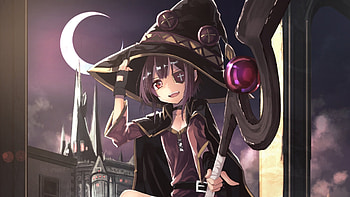Artwork, megumin, witch, anime girl HD wallpaper