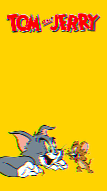 Tom and jerry glitch, orange, electric blue HD phone wallpaper