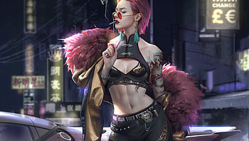 Kuo Cyberpunk Girl, cyberpunk, artist, artwork, digital-art, artstation HD wallpaper
