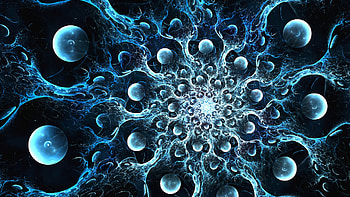 Blue Balls Fractal Circle Infinite Abstraction Abstract HD wallpaper