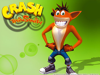cartoon, green, Crash Bandicoot, Crash Bandicoot (Character), video game, Crash Twinsanity HD wallpaper