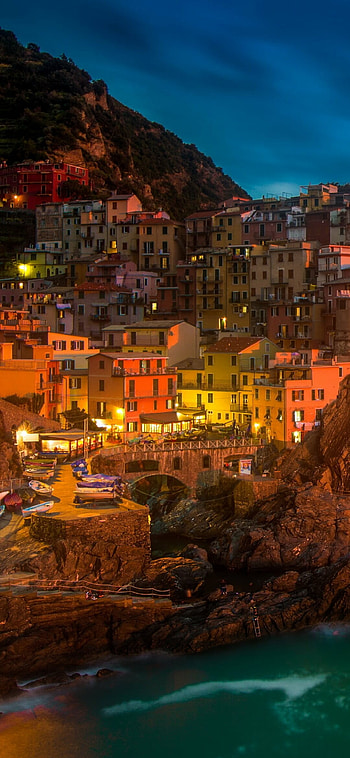 Manarola, Italy, Serene town, Captivating charm HD phone wallpaper