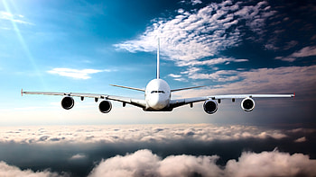 Airplane, sky, clouds HD wallpaper