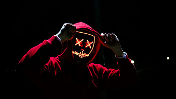 Mask Neon Light Person HD wallpaper