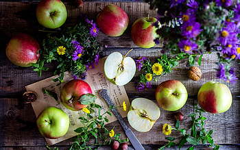 :), purple, flower, mar, apple, fruit HD wallpaper