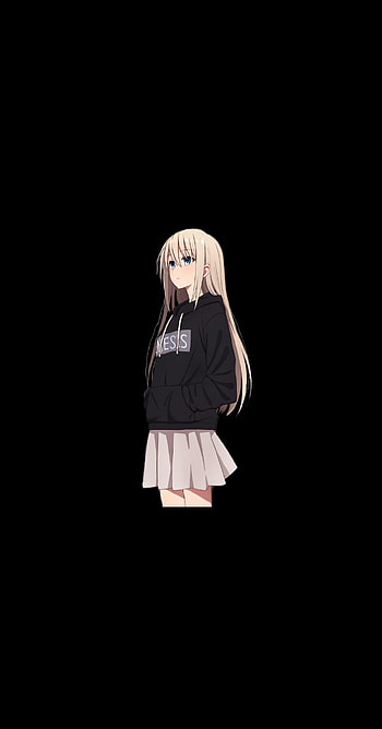Girl, Art, Cartoon, Black HD phone wallpaper